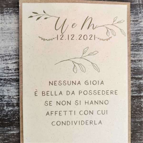 segnaposto segnalibro matrimonio ecologico ecofattoart
